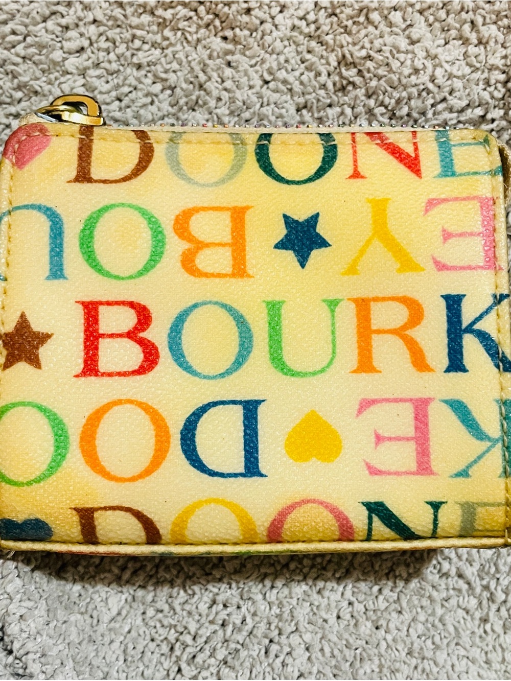 Dooney & Bourke Yellow Multicolor Logo Wallet